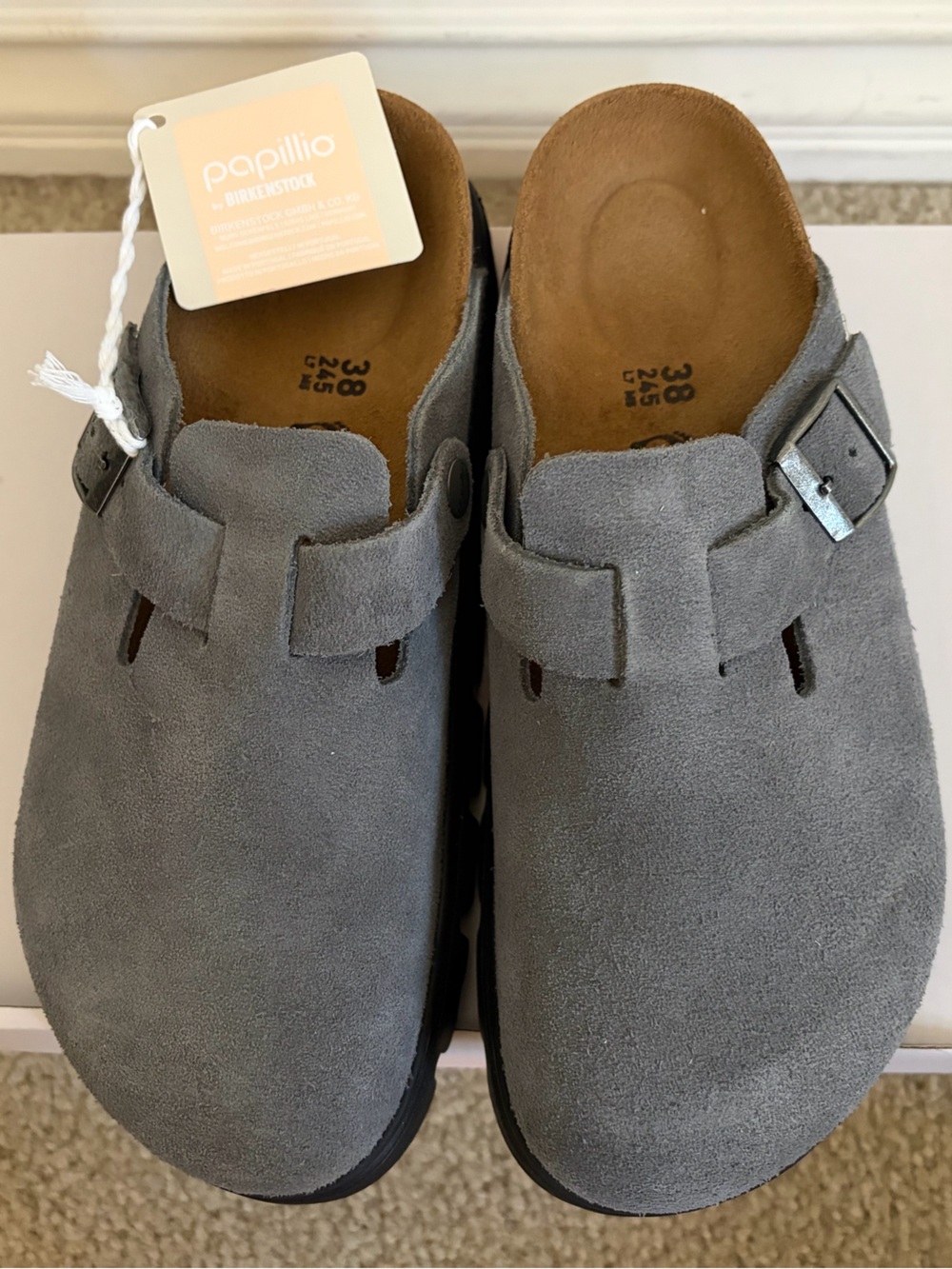 Birkenstock Boston Chunky Clogs Size 7-7.5 Gray